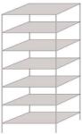 SCHULTE Lagertechnik Hathor fém polcállvány, kétoldalú, alapkivitel, 230 x 100 x 60 cm, 1 100 kg, 7 polc, világosszürke