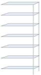 Schulte Design Ogmios fém polcállvány, hozzáépíthető, 300 x 130 x 30 cm, 2300 kg, 7 polc, 150 kg/polc, horganyzott