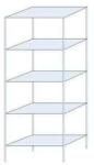 SCHULTE Lagertechnik Taranis fém polcállvány, alapkivitel, 200 x 75 x 40 cm, 2 330 kg, 5 polccal, ezüst