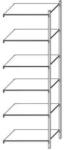 SCHULTE Lagertechnik Taranis fém polcállvány, hozzáépíthető, 250 x 130 x 50 cm, 980 kg, 6 polccal, ezüst
