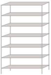 SCHULTE Lagertechnik Hathor fém polcállvány, alapkivitel, 230 x 130 x 30 cm, 1 100 kg, 7 polc, világosszürke