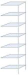 Schulte Design Ogmios fém polcállvány, hozzáépíthető, 300 x 75 x 40 cm, 2300 kg, 7 polc, 150 kg/polc, horganyzott