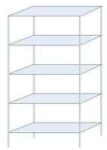 Schulte Design Ogmios fém polcállvány, alapkivitel, 200 x 100 x 40 cm, 1300 kg, 5 polc, 150 kg/polc, horganyzott