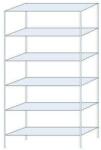SCHULTE Lagertechnik Taranis fém polcállvány, alapkivitel, 250 x 130 x 40 cm, 1 320 kg, 6 polccal, ezüst