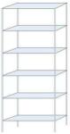 SCHULTE Lagertechnik Taranis fém polcállvány, alapkivitel, 250 x 100 x 30 cm, 1 320 kg, 6 polccal, ezüst