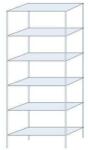 Schulte Design Ogmios fém polcállvány, alapkivitel, 250 x 100 x 40 cm, 1700 kg, 6 polc, 150 kg/polc, horganyzott