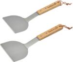 Barbecook BC-ACC-7123 2db-os rozsdamentes acél rostlap forgató, fa nyél, 100% FSC, 31cm (BC-ACC-7123) - pepita