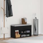 vidaXL Пейка за обувки 80 x 30 x 45 cm Инженерна дървесина Черния дъб (862703)