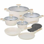 Klausberg Edénykészlet, KB 7833, 12 db, Tapadásmentes bevonat, Indukciós, Bézs