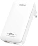 Dudao GaN A65Q 65W USB-A / USB-C PD Ultra-vékony utazó fali töltő EU / US - Fehér (A65Q-W)