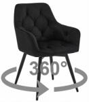  JORK360 VELVET fekete forgó étkezőszék