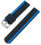  Curea silicon negru cu dunga laterală albastră, telescop QR 20mm