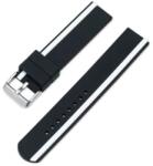 Curea silicon negru cu dunga laterală albă, telescop QR 22mm