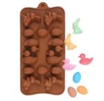  Csokoládé öntőforma húsvéti vegyes minta szilikon T09224-1 Kifutó termék! (T09224-1)