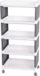 MagicHome Polc MagicHome Rolly, műanyag, 5 polcos, 49x29x97 cm, kerekeken (STP012212846)