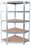 Strend Pro Sarokpolc Racks RAT80, fém, MDF, 5 polcos, 180x90x40 cm, max. 150 kg/polc (STP012212757)