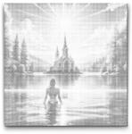  PontPöttyöző - Beeső napsugarak 2 Méret: 50x50cm, Keretezés: Műanyagtáblával, Szín: Kék