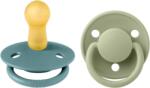 BIBS - Set 2 suzete De Lux Latex, tetina rotunda, 6 luni +-Island Sea/Sage