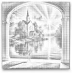  PontPöttyöző - Beeső napsugarak 1 Méret: 50x50cm, Keretezés: Keret nélkül (csak a vászon), Szín: Kék