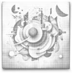  PontPöttyöző - A formák és visszhangok finom szimfóniája Méret: 50x50cm, Keretezés: Kerek keret, Szín: Fekete