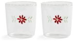 &k amsterdam pohár szett flora red 300 ml 2 db átlátszó - áttetsző Univerzális méret