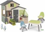 Smoby Set Căsuța Prietenilor cu ușă mare și loc de stat în bucătărie Friends Evo Life Playhouse Smoby extensibilă cu ghiveci (SM810206-32) Casuta pentru copii