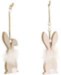  Lógatható fa nyuszi FLUFFY BUNNY 12 cm - több változat