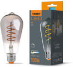 Videx LED izzó E27 ST64 Edison 4W 100lm 1800K Meleg 360° FILAMENT füstölt szabályozható Videx (VIDLED1435)