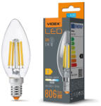 Videx LED izzó E14 C35 Gyertya 6W = 60W 806lm 4000K Semleges 360° FILAMENT Videx (VIDLED1310)