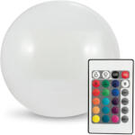 Polux Napelemes kerti lámpa LED földi dekoratív golyós lámpa kültéri RGB + TÁVIRÁNYÍTÓ (SANSOL0716)