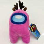 Semo Toys Un pluș Among Us de culoare roz cu coarne de ren, 20 cm (10989K)