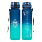 Ars Una Motivációs BPA mentes kulacs - 1000 ml - matt kék/türkiz színátmentes (56574531)
