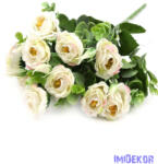  Fodros szirmú rózsa csokor 10 fejes 31cm - Cirmos