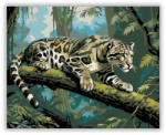  Ködfoltos Leopárd a fán - számfestő készlet