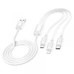 Apple Cablu Incarcare USB-A - Lightning / microUSB / USB-C HOCO X74 3in1, 18W, 1m, Alb