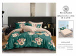 Sonia Home Lenjerie de pat bumbac 6 piese, cu elastic, verde- crem, imprimeu floral (son6gricercuri-3392-4053--6546) Lenjerie de pat