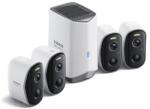 BASEUS Kit supraveghere video Baseus Security N1 Plus, 2K HD, IP67, Night Vision, Autonomie 270 zile, HomeStation H1 + 4 camere video (Alb) (S0TY012131)