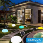 ELDLUX Solar kerti lámpa 5w-6V 3.7V-2.6AH 146lm RGB+4000k IP65 fehér (ES31-RGB) - moretti