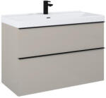 AREZZO design Alsó szekrény, AREZZO design MONTEREY 100 cm-es alsószekrény 2 fiókkal Matt beige színben, szifon - mozaikkeramia