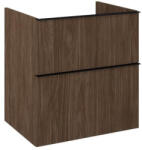 AREZZO design Alsó szekrény, AREZZO design MONTEREY 60 cm-es alsószekrény 2 fiókkal Lincoln dió színben, szifon - mozaikkeramia