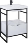 AREZZO design Alsó szekrény, AREZZO design NEBO alsószekrény 60 cm-es, 1 fiókkal, mf fehér, matt fekete (2 dobo - mozaikkeramia