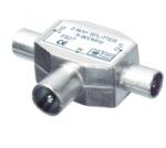 Somogyi Elektronic Koax elosztó, 1 dugó - 2 aljzat, fém (FS 28X)