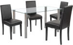 Leziter Cadiz 4+1 étkező garnitúra fehér-fekete (LUA140W_LKE-BL_4) - leziteronline