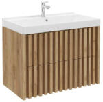 Nesso Giorgia 80 két fiókos fali alsószekrény mosdó nélkül, világos tölgy 001-D-08020 (001-D-08020)