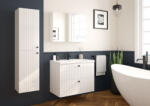 Nesso Silvana fürdőszobai alsószekrény SoftClose fiókokkal 80x45 fogantyúkkal, magasfényű fehér 001-D-08027 (001-D-08027)