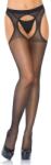 Leg Avenue Spandex sheer suspender hose O/S - black