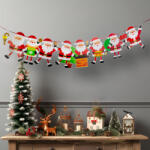 Family Collection Karácsonyi papír girland - 8 db Mikulás - 3, 5 m (58585B) - platinashop