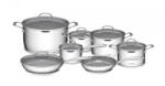 G21 Gourmet Miracle edénykészlet szűrővel, 13 darab, rozsdamentes acél/greblon (G21-13HP-MR) - platinashop