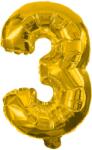 Procos Számos fólia lufi arany színben - 3-as szám 86cm (91187P)