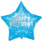 Procos Szülinapi fólia lufi - Kék csillagos „Happy Birthday felirattal 46cm (93192)